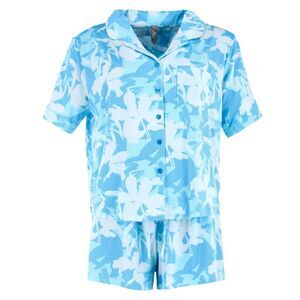 PJ Couture Women's Tropical Vacation Notch Collar Short Set